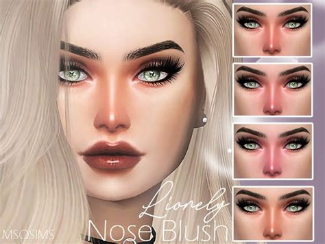 Msq Sims Lionely Nose Blush Sims 4 The Sims 4 Skin Sims 4 Cc Makeup