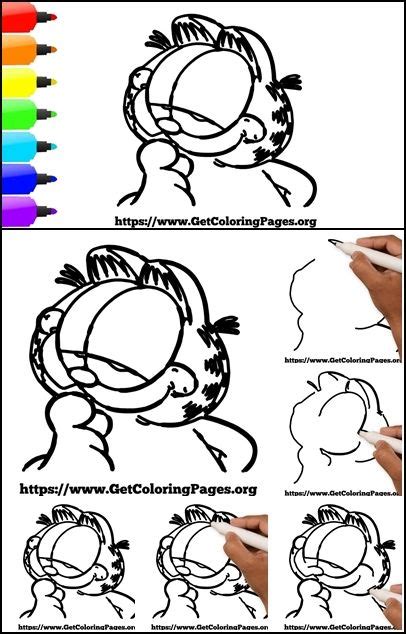 How To Draw Garfield Posing Drawing Tutorial Drawings Step By Step