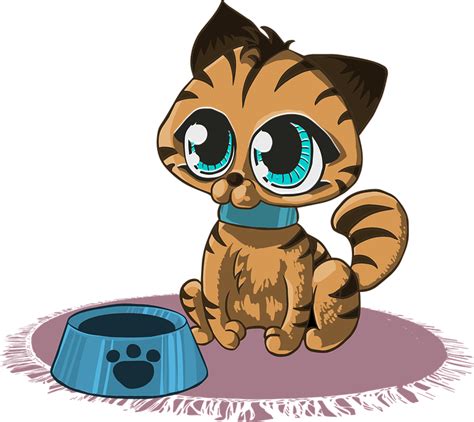 Cute Cartoon Kittens With Big Eyes