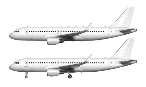 Airbus A320 Blank Illustration Templates Norebbo