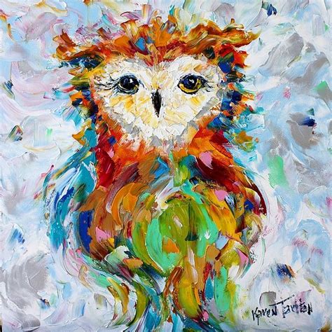 Portrait Painting Art Painting Palette Knife Art Owl Art Original