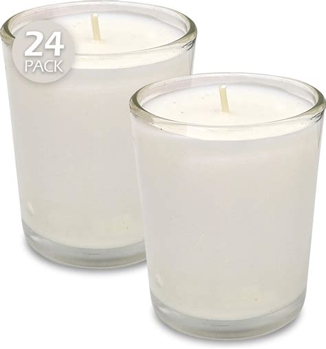 Hyoola White Votive Candles In Glass Pack Of 24 Votive Candle 24