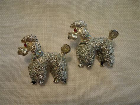 Vintage Poodle Pins Set Of 2 By Catsandclover On Etsy Poodle Pin