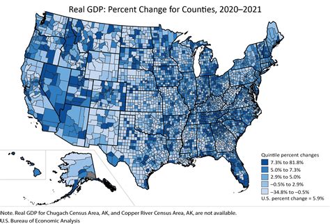 Gross Domestic Product By County 2021 Us Bureau Of Economic