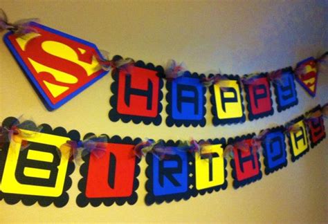 Superman Inspired Happy Birthday Banner Etsy Superman Happy