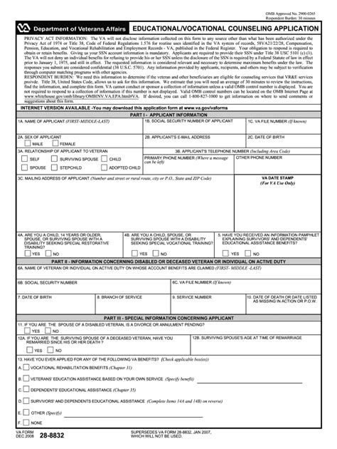 Va Form 28 8832 Fill And Sign Printable Template Online Us Legal Forms