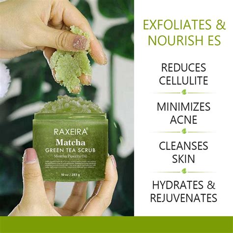 Private Label Organic Matcha Green Tea Scrub Natural Whitening