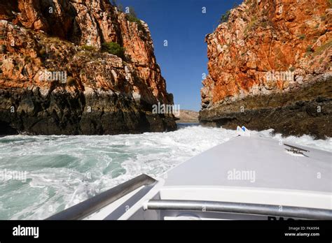 Horizontal Falls Seen From A Boat Kimberley Region Western Australia