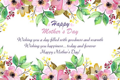 Happy Mothers Day Flower Card With Wishes