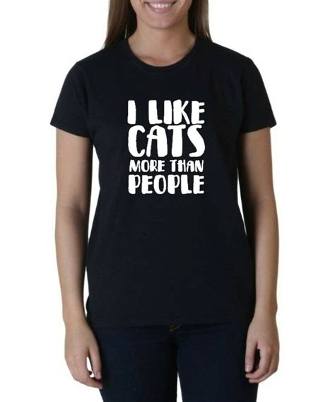 Ladies I Like Cats More Than People T Shirt Animal Lovers Kitten T