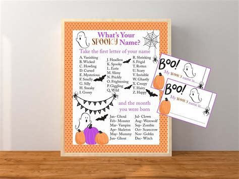 Halloween Name Game Halloween Party What S Your Name Etsy