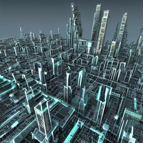 Ciudad Ciberpunk D Futurismo Cibernetica Arthub Ai