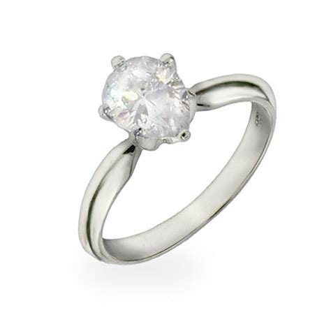 1 Carat Pear Cut Solitaire Cz Ring In Sterling Silver Eves Addiction