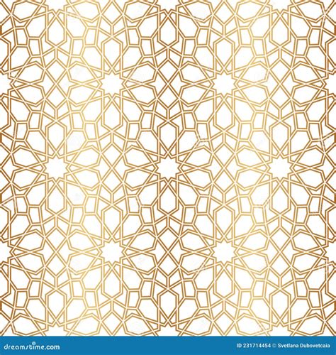 Morocco Seamless Pattern Gold Ottoman Motif Golden Islamic Background