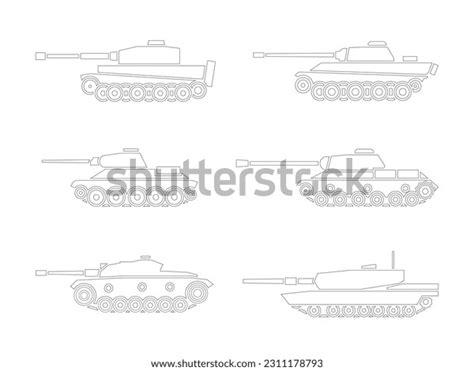 Stickers Most Famous Tanks World War Stock Vector Royalty Free