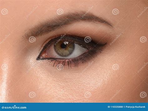 Beautiful Woman Eye With Makeup Stock Photo Image Of Looking Gray