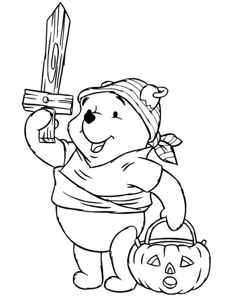 Disney Pooh Bear As Halloween Pirate Coloring Page Free Coloring Home