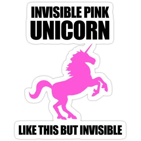 Invisible Pink Unicorn Stickers By Jezkemp Redbubble