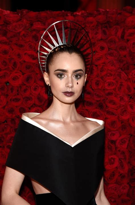 Lily Collins Makeup At The Met Gala 2018 Popsugar Beauty