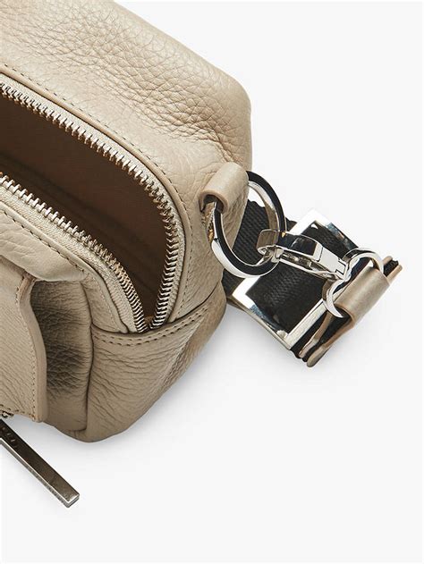 Whistles Bibi Leather Crossbody Bag Taupe At John Lewis And Partners