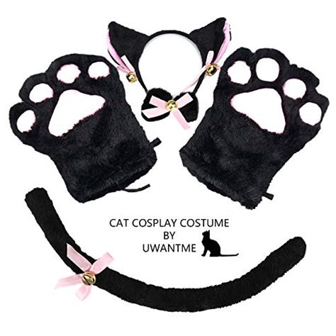 Cat Cosplay Costume Kitten Tail Ears Collar Paws Gloves Anime Gothic Set Pricepulse