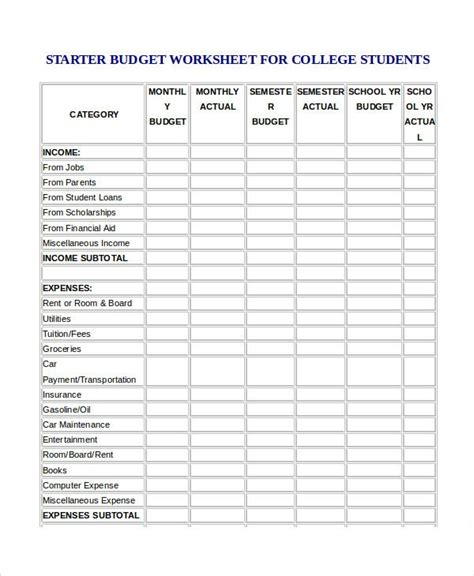 simple budget spreadsheet template  freeword excel  documents