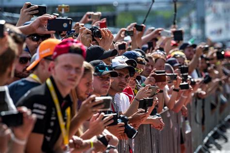 Formula 1 Fans Gather In The Pit Lane On June 27