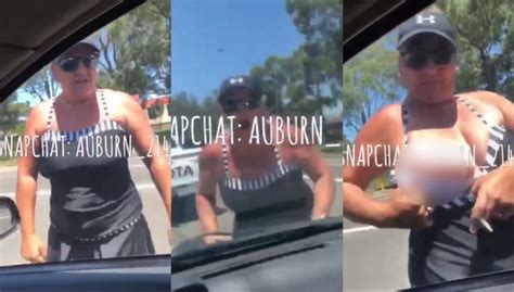 Bizarre Moment Woman Flashes BOOB In Road Rage Clash Leaving Motorist