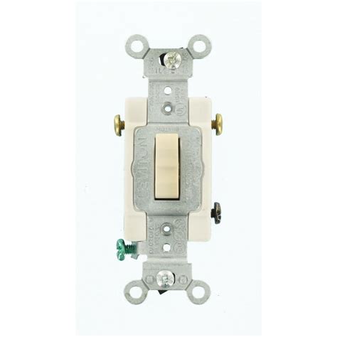Leviton 15 Amp 3 Way Combination Double Switch Light Almond R66 05241