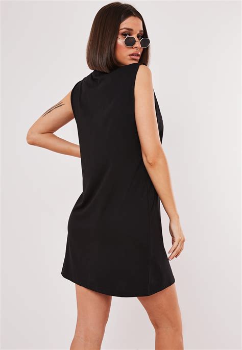 Black Oversized Sleeveless T Shirt Dress Missguided