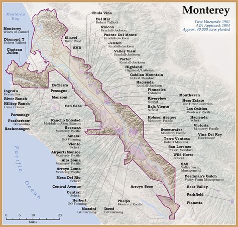 Monterey Ava Wine Country Travel Wine Travel Infographic Map