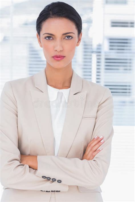 Pensive Businesswoman Wearing Glasses Posing Stock Image Image Of Light Female 33847781