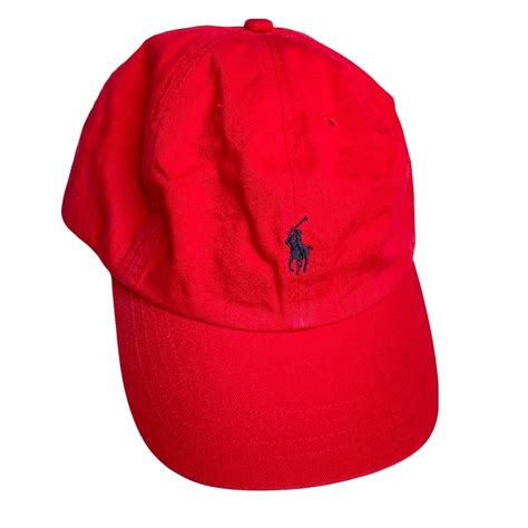 Polo Ralph Lauren Ralph Lauren Red Classic Polo Hat Leather Adjustable