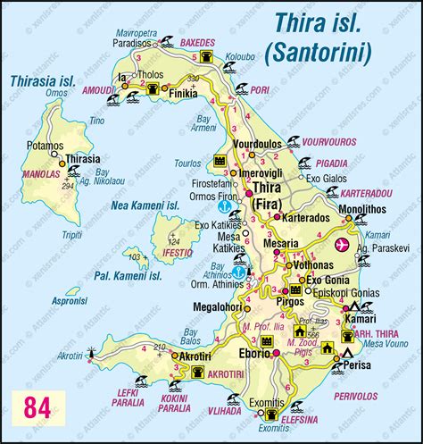 Thira Island Santorini Map Gr Ce Pinterest Santorini Map