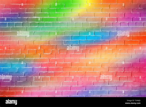 Colorful Brick Wall Background Hd Colorful Lights On Brick Wall