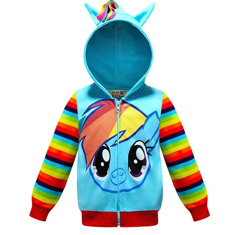 Jacket For Girls My Little Poli Rainbow Dash Hoodie Kids Hoodies Jacket
