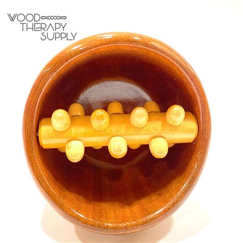 Wood Therapy Swedish Cup With Mushroom Roller Copa Sueca Con Etsy