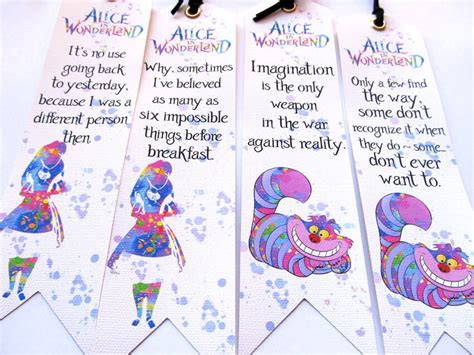alice and wonderland bookmarks set of 4 pieces bookmarks