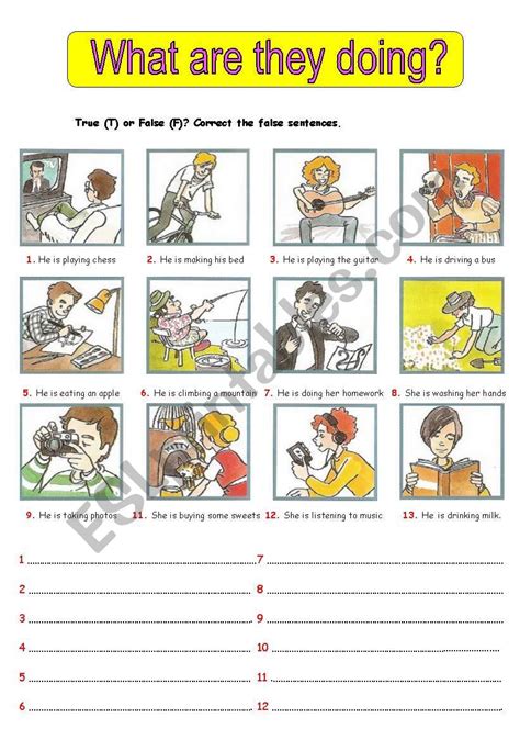 What Are They Doing Esl Worksheet By Noelica