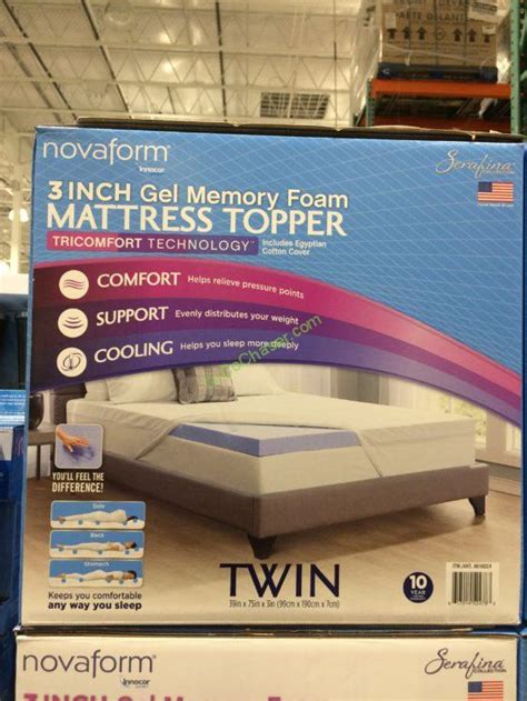 Novaform 3 evencor gelplus gel memory foam mattress topper with cooling cover. Novaform Serafina TriComfort 3" Gel Memory Foam Mattress ...