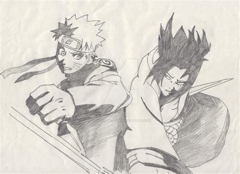 Naruto And Sasuke Pencil Drawing By Pinklesasidharan On Deviantart