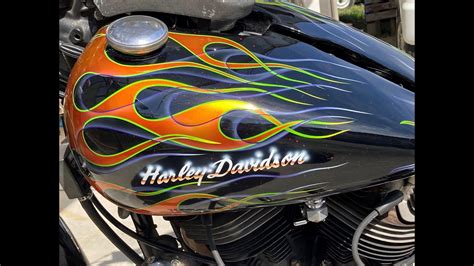 Motorcycle Custom Paint MC Painter Bur Nish Harley Davidson FXS80 79y