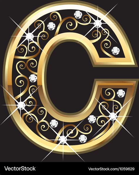 C Letter In Gold