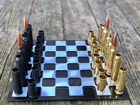 Brass Military 50 Caliber Bullet Chess Set Etsy