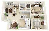 Kitchen features stainless steel appliances, a gas. 2 Bedroom Apartment/House Plans