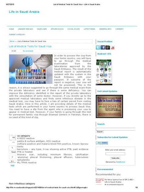 Malaysia has over 300 private hospitals nationwide. List of Medical Tests for Saudi Visa _ Life in Saudi ...