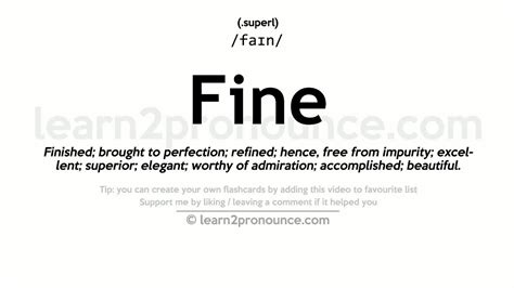 Pronunciation Of Fine Definition Of Fine Youtube