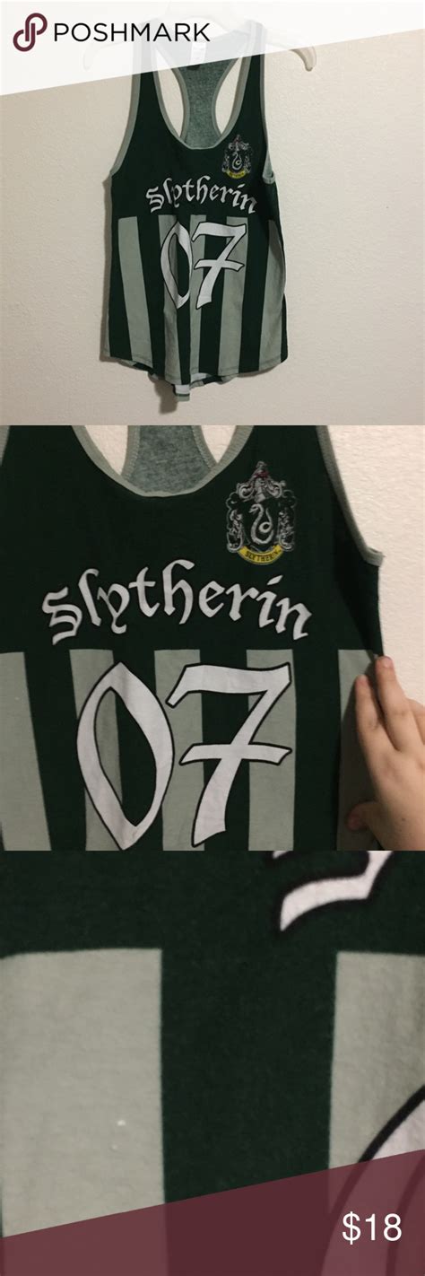 Harry Potter Slytherin Quidditch Jersey Tank Top M Jersey Tank Tops