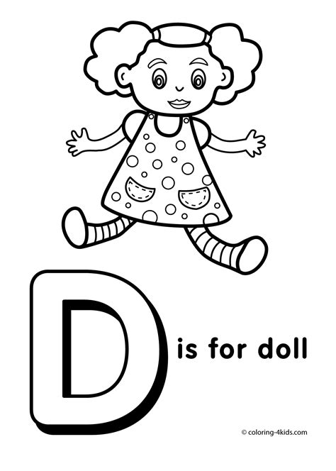 A to z coloring book pages with writing practice. Letter d coloring pages to download and print for free