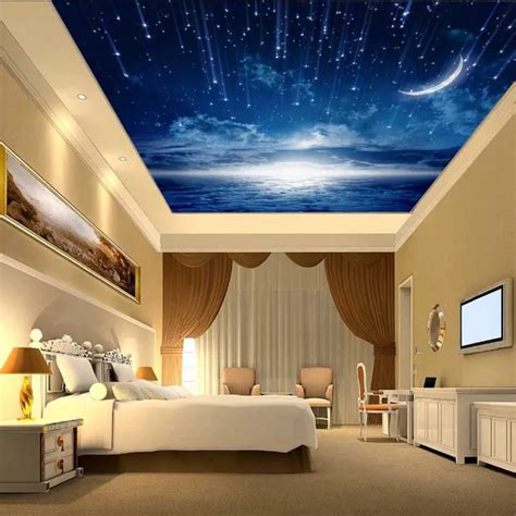 Custom Murals 3d Star Nebula Night Sky Wall Painting Ceiling Smallpox